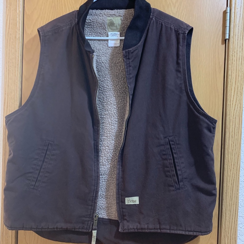 Women’s brown Sherpa lined vest